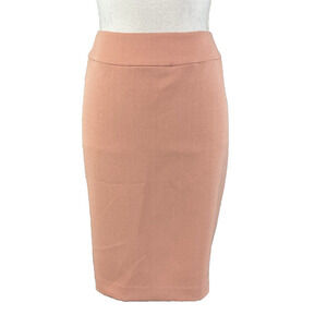 Nine West Skirt size 6 Peach Salmon Crepe Straight Pencil Knee Stretch Career
